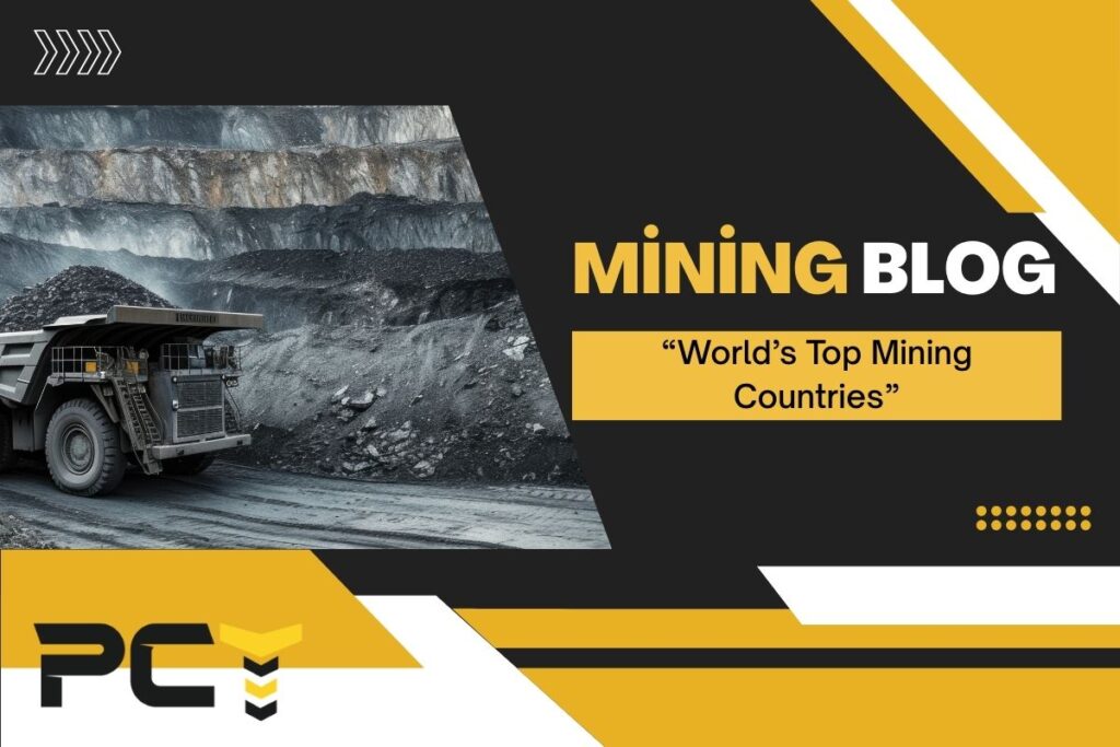 Aerial view of a large copper mine in Chile with heavy equipment in operation.